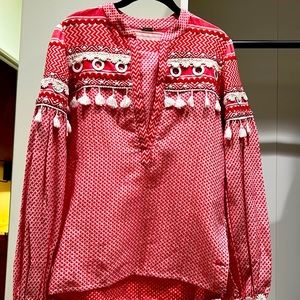 Dodo Baror Nathaniel pullover in red top. Size L